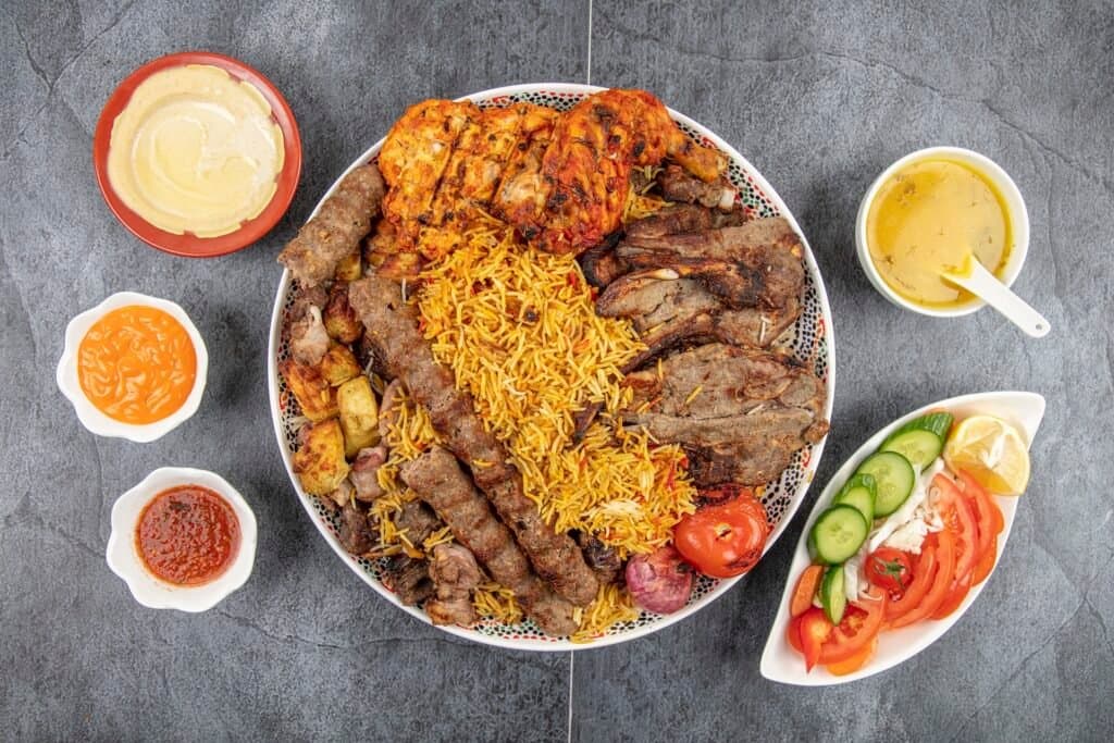 Biryani platter representative of the published hotel menu